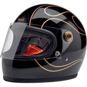 BILTWELL Gringo S Helmet - Gloss Black Flames